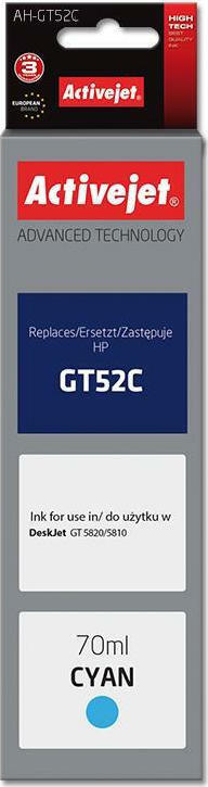 Active Jet Συμβατό Μελάνι Εκτυπωτή InkJet HP GT-52C M0H54AE 70ml Κυανό