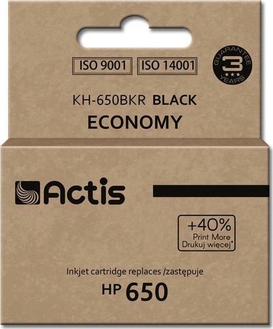 Actis Συμβατό Μελάνι Εκτυπωτή InkJet HP 650 CZ101AE 15ml Μαύρο