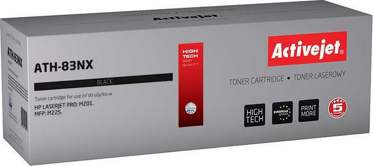 Active Jet Συμβατό Toner για Laser Εκτυπωτή HP 83X CF283X 2200 Σελίδων Μαύρο