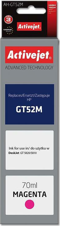 Active Jet Συμβατό Μελάνι Εκτυπωτή InkJet HP GT52M M0H55AE 70ml Ματζέντα