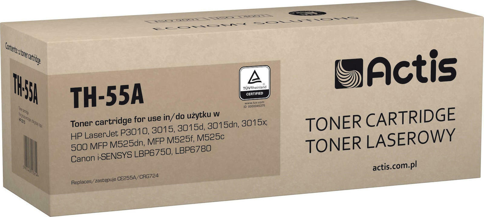 Actis Συμβατό Toner για Laser Εκτυπωτή HP 55A CE255A 6000 Σελίδων Μαύρο