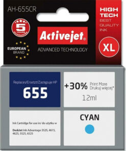 Active Jet Συμβατό Μελάνι Εκτυπωτή InkJet HP 655 CZ110AE 600 Σελίδων 12ml Κυανό