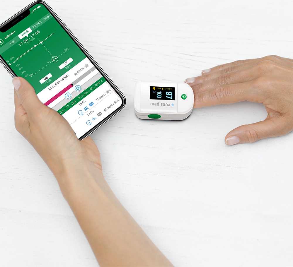 Medisana PM 100 Connect Παλμικό Οξύμετρο Δακτύλου με Bluetooth Λευκό - Image 3