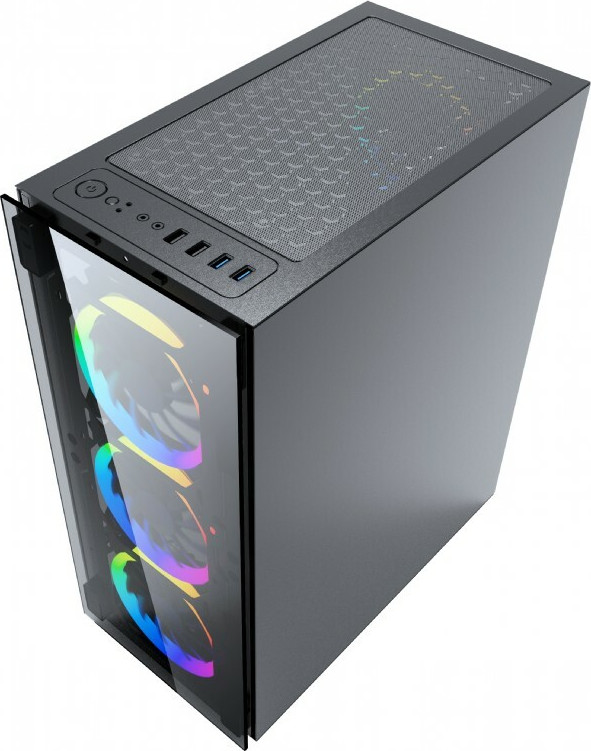 Gembird Fornax 1500RGB Gaming Midi Tower με Πλαϊνό Παράθυρο - Image 2