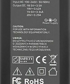 Alternative view of Qoltec Universal Φορτιστής Laptop 65W 18.5V 3.5A με Αποσπώμενο Καλώδιο Τροφοδοσίας και με σετ βυσμάτων