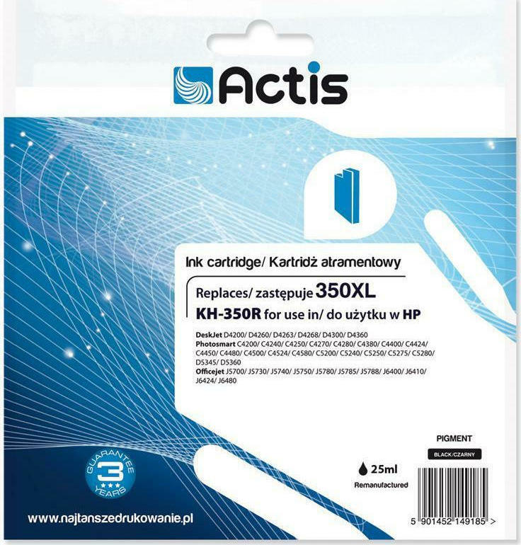 Actis Συμβατό Μελάνι Εκτυπωτή InkJet HP 350XL CB336EE 30ml Μαύρο - Image 2