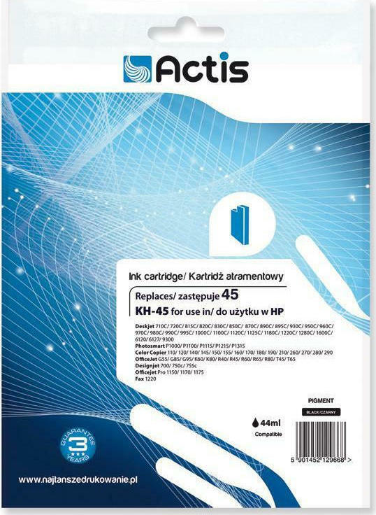 Actis Συμβατό Μελάνι Εκτυπωτή InkJet HP 45 51645A 50ml Μαύρο - Image 2