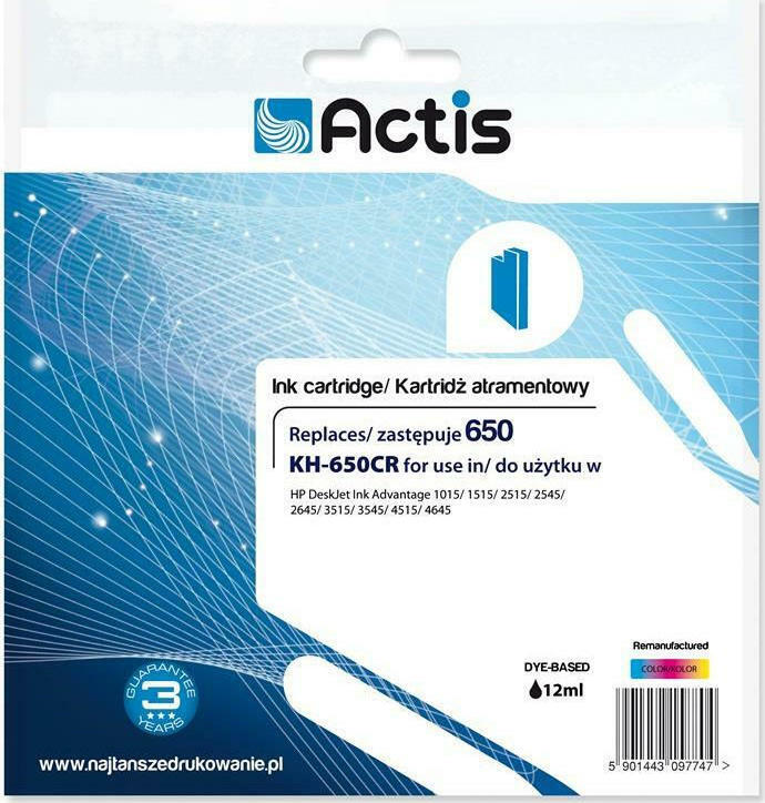 Actis Συμβατό Μελάνι Εκτυπωτή InkJet HP 650 CZ102AE 18ml Πολλαπλό (Color) - Image 2