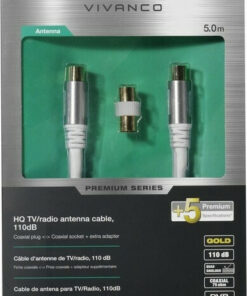 Alternative view of Vivanco Antenna Cable Coax male - Coax female 5m (43150)
