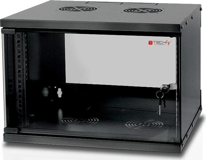 Techly 19" 6U D450 Επιτοίχια Καμπίνα Rack 6U Μαύρο I-CASE EL-1006B45
