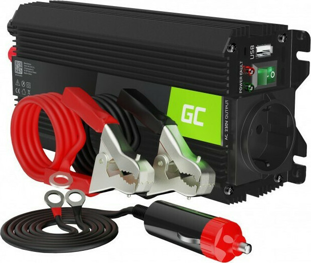 Green Cell Inverter Αυτοκινήτου Τροποποιημένου Ημιτόνου 500W για Μετατροπή 24V DC σε 230V AC με 1xUSB - Image 2