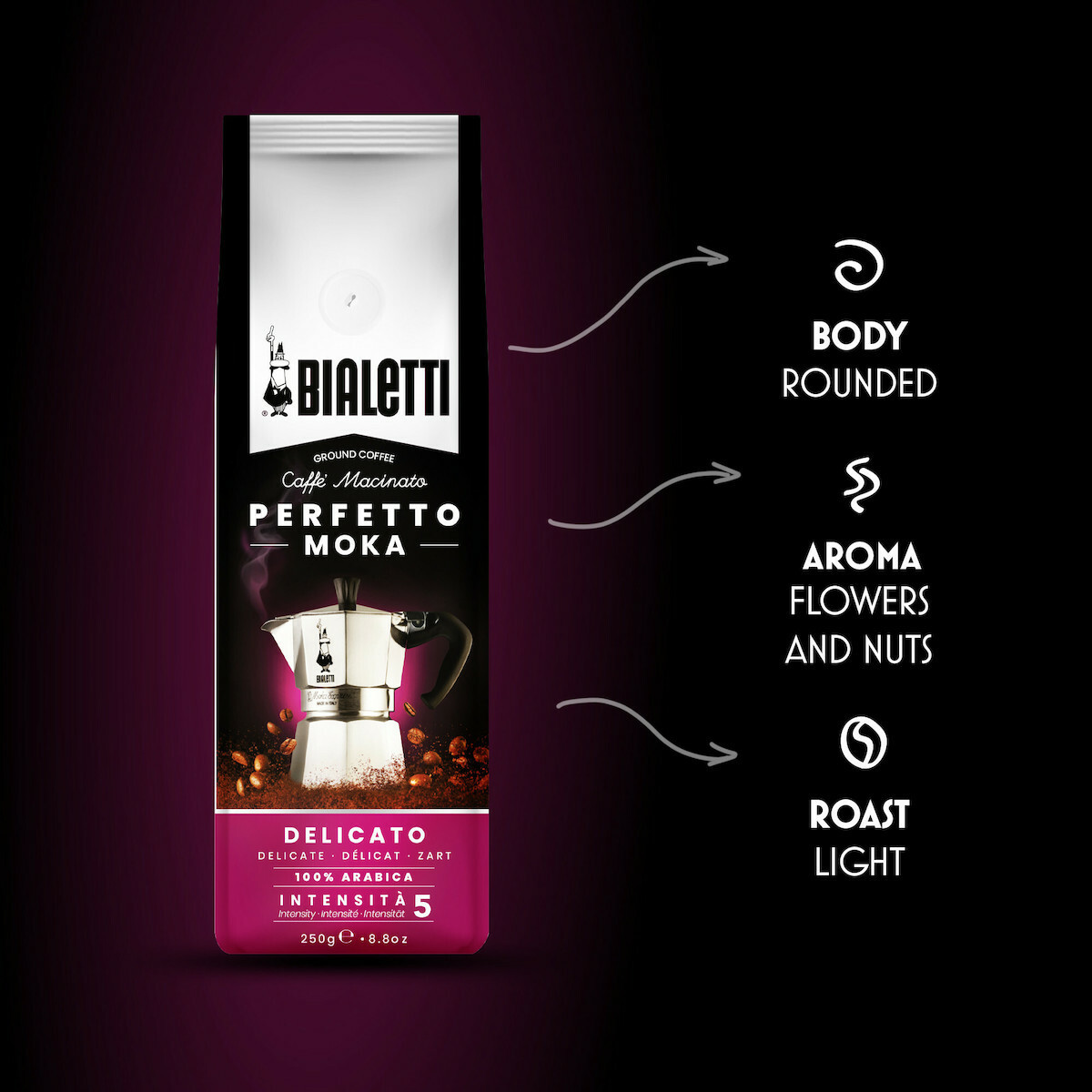 Bialetti Espresso Perfetto Moka Delicato Αλεσμένος 250gr - Image 2