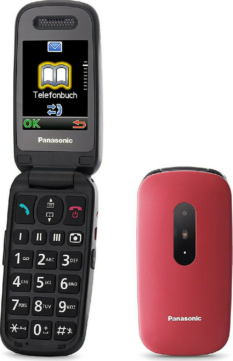 Panasonic KX-TU446 Single SIM Κινητό με Μεγάλα Κουμπιά Κόκκινο