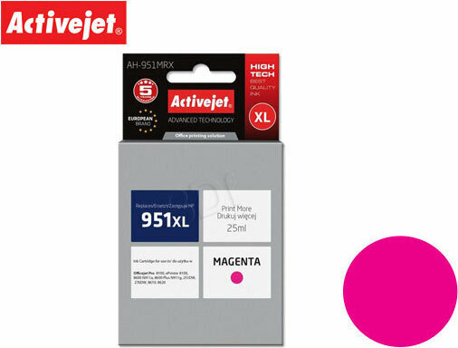 Active Jet Συμβατό Μελάνι Εκτυπωτή InkJet HP 951XL CN047AE 1500 Σελίδων 25ml Ματζέντα - Image 2