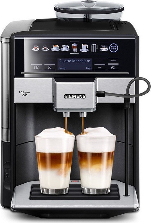 Siemens Eq.6 Plus S500 Αυτόματη Μηχανή Espresso 1500W Πίεσης 19bar με Μύλο Άλεσης Μαύρη