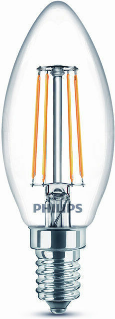 Philips Λάμπα LED 4.3W 97mm για Ντουί E14 και Σχήμα B35 Θερμό Λευκό 470lm 929001889755