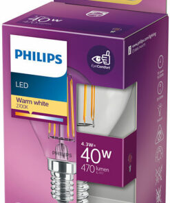 Alternative view of Philips Λάμπα LED 4.3W 82mm για Ντουί E14 και Σχήμα P45 Θερμό Λευκό 470lm 929001890455