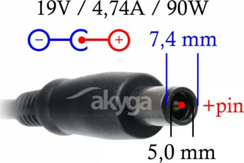 Akyga Φορτιστής Laptop 90W 19.0V 4.7A για HP χωρίς Καλώδιο Τροφοδοσίας - Image 3