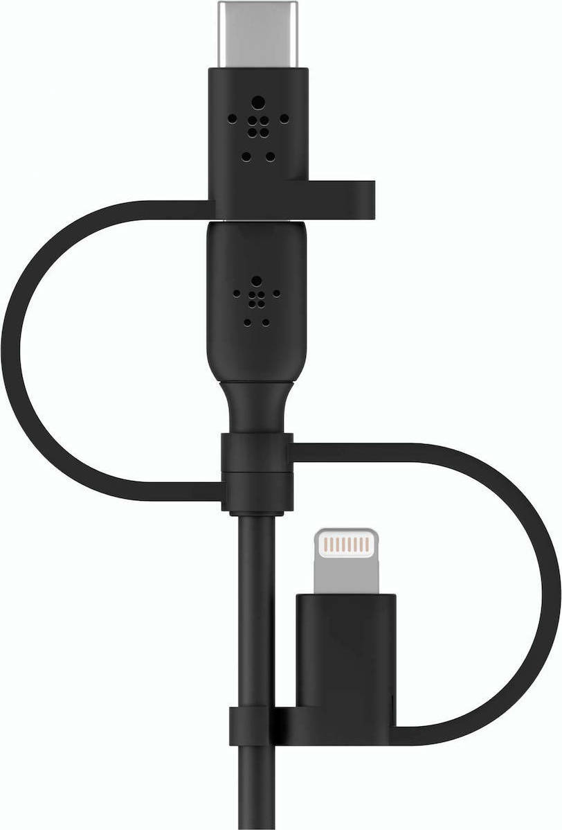 Belkin Regular USB to Lightning / Type-C / micro USB Cable Μαύρο 1m (CAC001BT1MBK) - Image 6