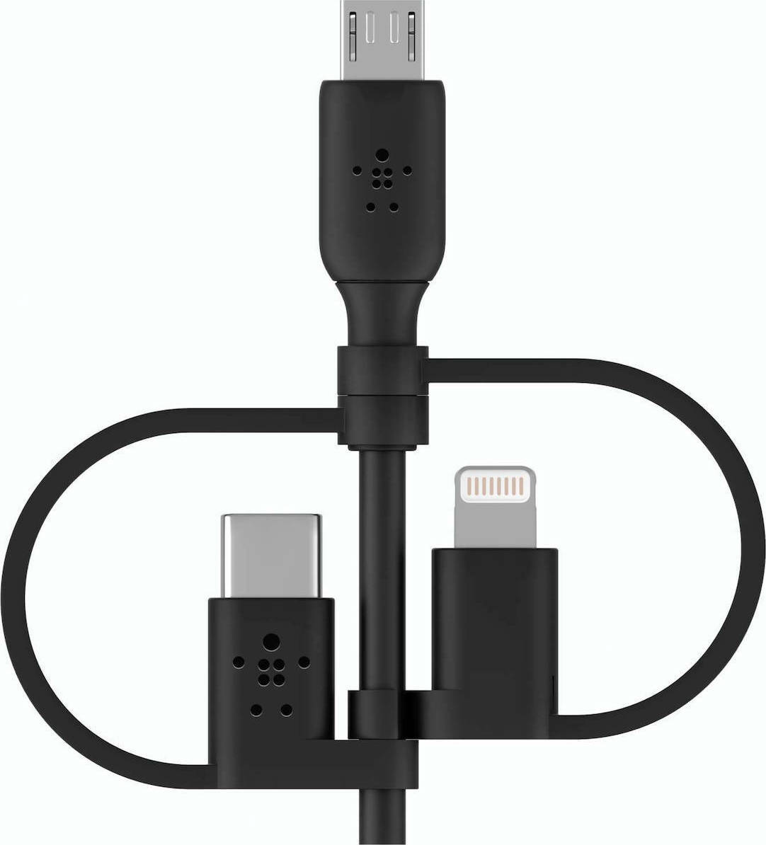 Belkin Regular USB to Lightning / Type-C / micro USB Cable Μαύρο 1m (CAC001BT1MBK) - Image 4