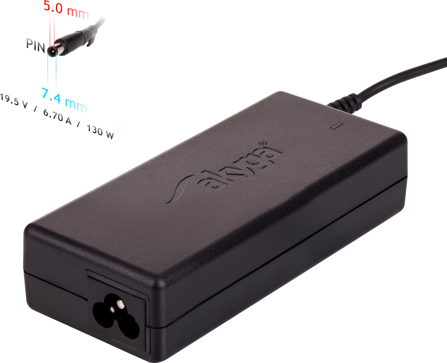 Akyga Φορτιστής Laptop 130W 18.5V 6.7A για Dell χωρίς Καλώδιο Τροφοδοσίας
