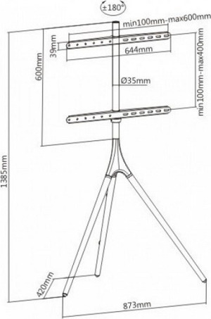 Techly ICA-TR18SAM Βάση Τηλεόρασης Δαπέδου έως 65" και 35kg - Image 3