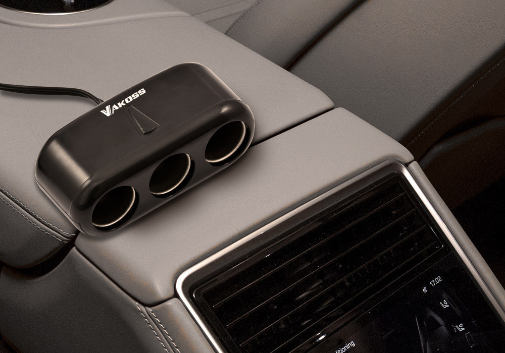 Vakoss Φορτιστής Αυτοκινήτου με Θύρες 3xΑναπτήρα και Καλώδιο Ενσωματωμένο - Image 5