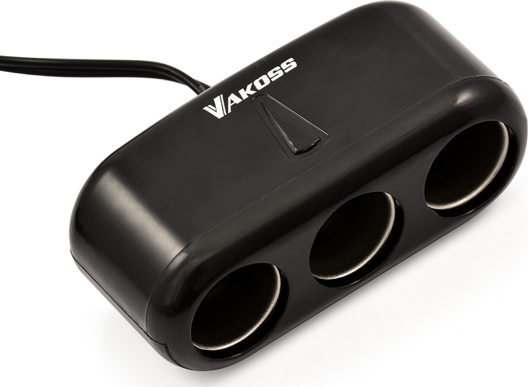 Vakoss Φορτιστής Αυτοκινήτου με Θύρες 3xΑναπτήρα και Καλώδιο Ενσωματωμένο - Image 3