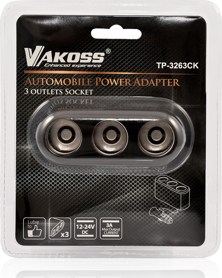 Vakoss Φορτιστής Αυτοκινήτου με Θύρες 3xΑναπτήρα και Καλώδιο Ενσωματωμένο - Image 4
