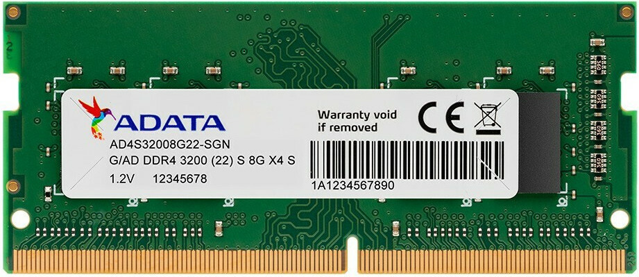 Adata Premier DDR4 με Module 1x8GB και Ταχύτητα 3200 για Laptop AD4S32008G22-SGN