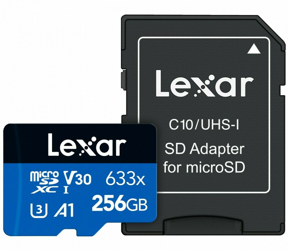 Lexar High-Performance 633x microSDXC 256GB Class 10 U3 V30 A1 UHS-I