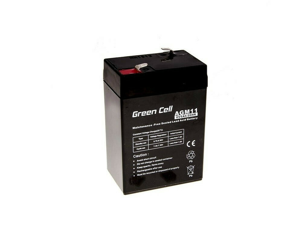 Green Cell με Χωρητικότητα 5Ah και Τάση 6V AGM11 1τμχ