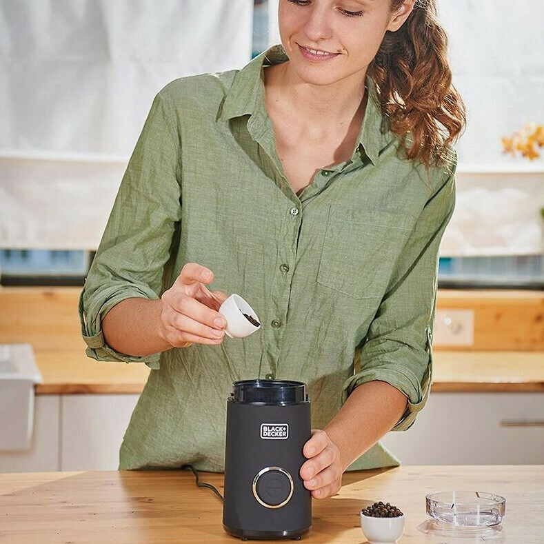 Black & Decker BXCG150E Ηλεκτρικός Μύλος Καφέ 150W με Χωρητικότητα 50gr Μαύρος - Image 10