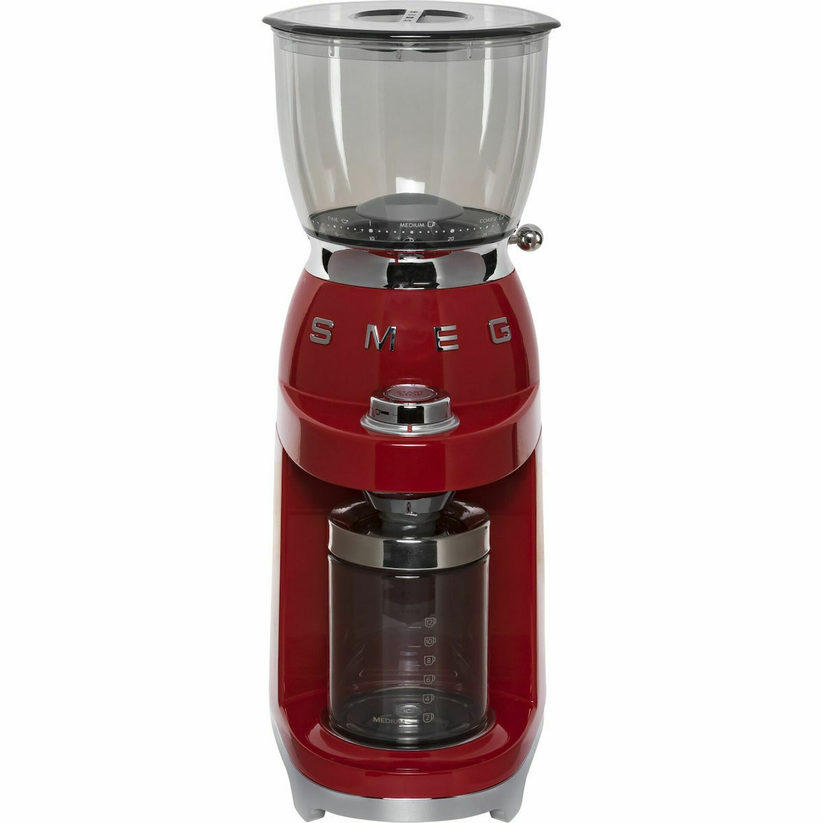 Smeg CGF01RDEU Ηλεκτρικός Μύλος Καφέ 150W με Χωρητικότητα 350gr και 30 Επίπεδα Άλεσης Κόκκινος - Image 4