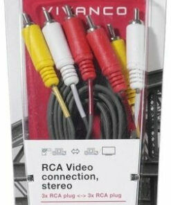 Alternative view of Vivanco 3x Cable RCA male - 3x RCA male 2m (47503)