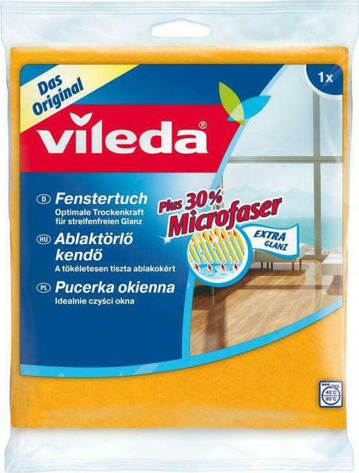 Vileda 2689 Πανάκι Καθαρισμού με Μικροΐνες για Τζάμια Πορτοκαλί 40x36εκ. - Image 2