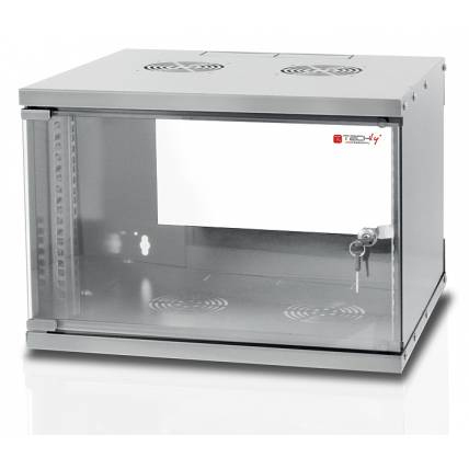 Techly 19 "6U prof. 450 Επιτοίχια Καμπίνα Rack 6U Γκρι I-CASE EL-1006G45 - Image 2
