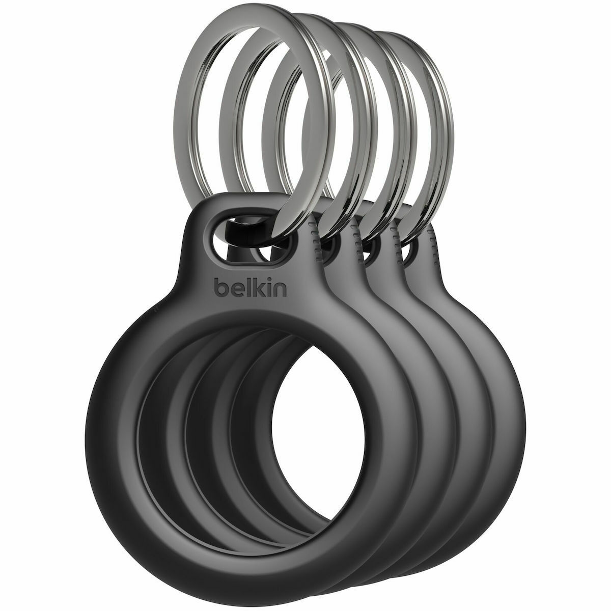 Belkin MSC001btBK Θήκη Μπρελόκ Σιλικόνης για AirTag σε Μαύρο χρώμα 4τμχ