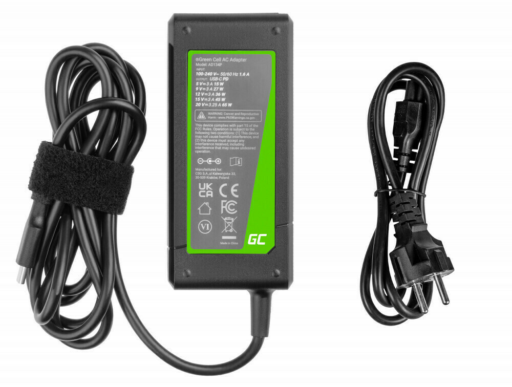 Green Cell Φορτιστής Laptop 65W 20V 3.25A για Lenovo - Image 2