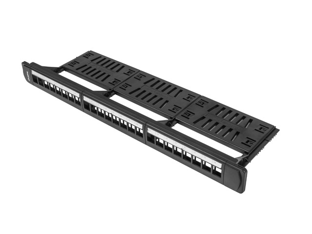 Lanberg Patch Panel Keystone για Rack 1U 19" 24 Θυρών Μαύρο