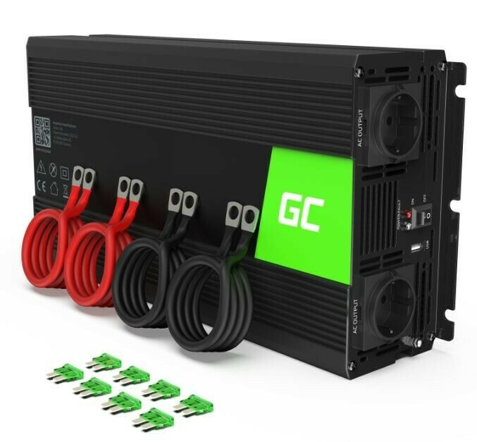Green Cell Inverter Αυτοκινήτου για Μετατροπή 12V DC σε 230V AC με 1xUSB INV15