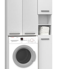 Topeshop Marpol DD Ντουλάπι Μπάνιου Πλυντηρίου Μ96xΒ30xΥ183cm Λευκό