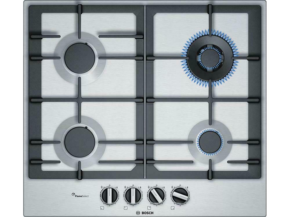 Bosch Serie 6 Εστία Φυσικού Αερίου Αυτόνομη Inox 58.2x52εκ. Ασημί PCH6A5B90