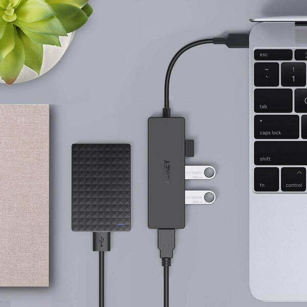 Aukey Interface Black Grey USB 3.0 Hub 4 Θυρών με σύνδεση USB-C - Image 4