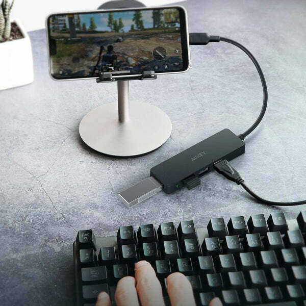 Aukey Interface Black Grey USB 3.0 Hub 4 Θυρών με σύνδεση USB-C - Image 5