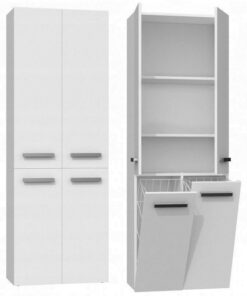 Topeshop Nel 2K DD Στήλη Μπάνιου Δαπέδου Μ60xΒ30xΥ174cm Λευκή