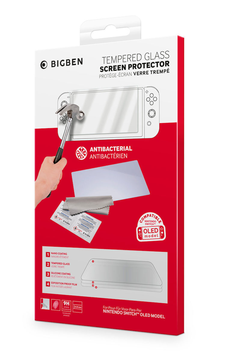 Bigben Interactive Tempered Glass Προστατευτικό Οθόνης για Switch OLED σε Διάφανο χρώμα