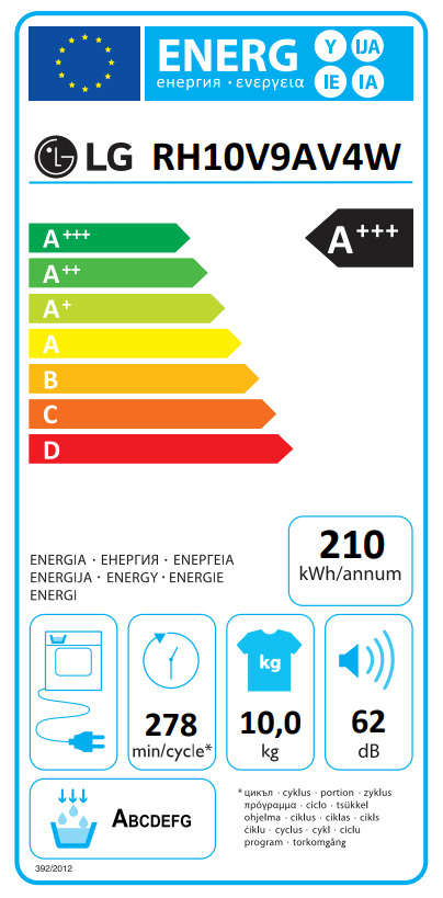 LG 10kg με Αντλία Θερμότητας RH10V9AV4W - Image 3