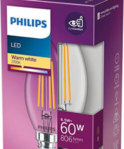 Alternative view of Philips Λάμπα LED 6.5W για Ντουί E14 και Σχήμα B35 Θερμό Λευκό 806lm 929002028055