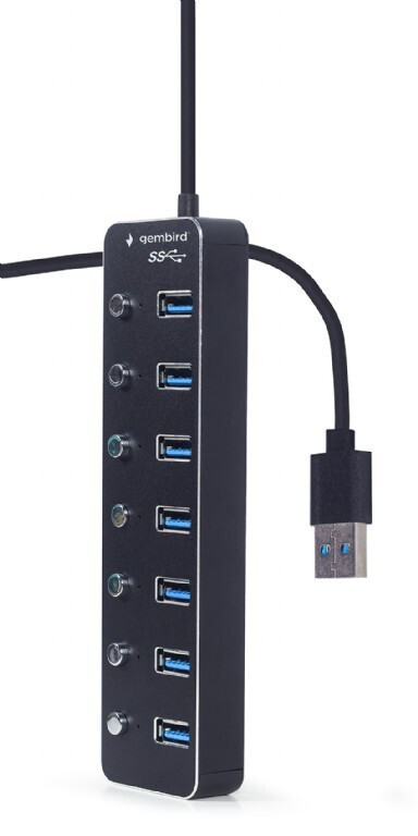 Gembird USB 3.1 Hub 7 Θυρών με σύνδεση USB-A & Θύρα Φόρτισης - Image 4